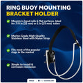 Stainless Steel Ring Buoy Mounting Bracket Holder for Rail/Flat Mount