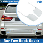 Pair Rear Tow Hook Eye Hole Cover Cap for BMW X5 (2016–2018) Plastic White