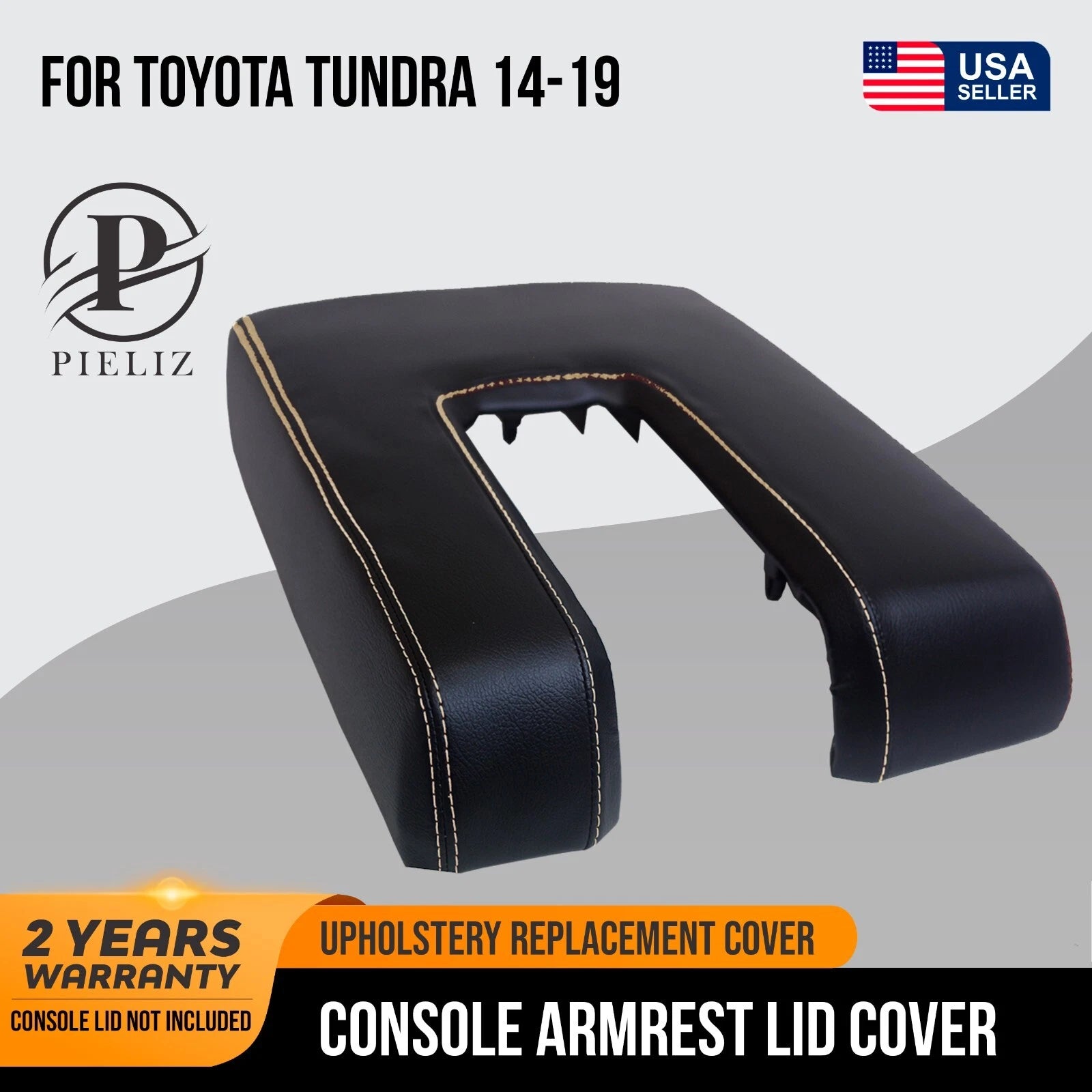 Console Armrest Lid Cover for Toyota Tundra (2014–2019) Beige Stitch