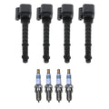 Set of 4 Ignition Coils & Iridium Spark Plugs for Dodge Dart (2013–2016)