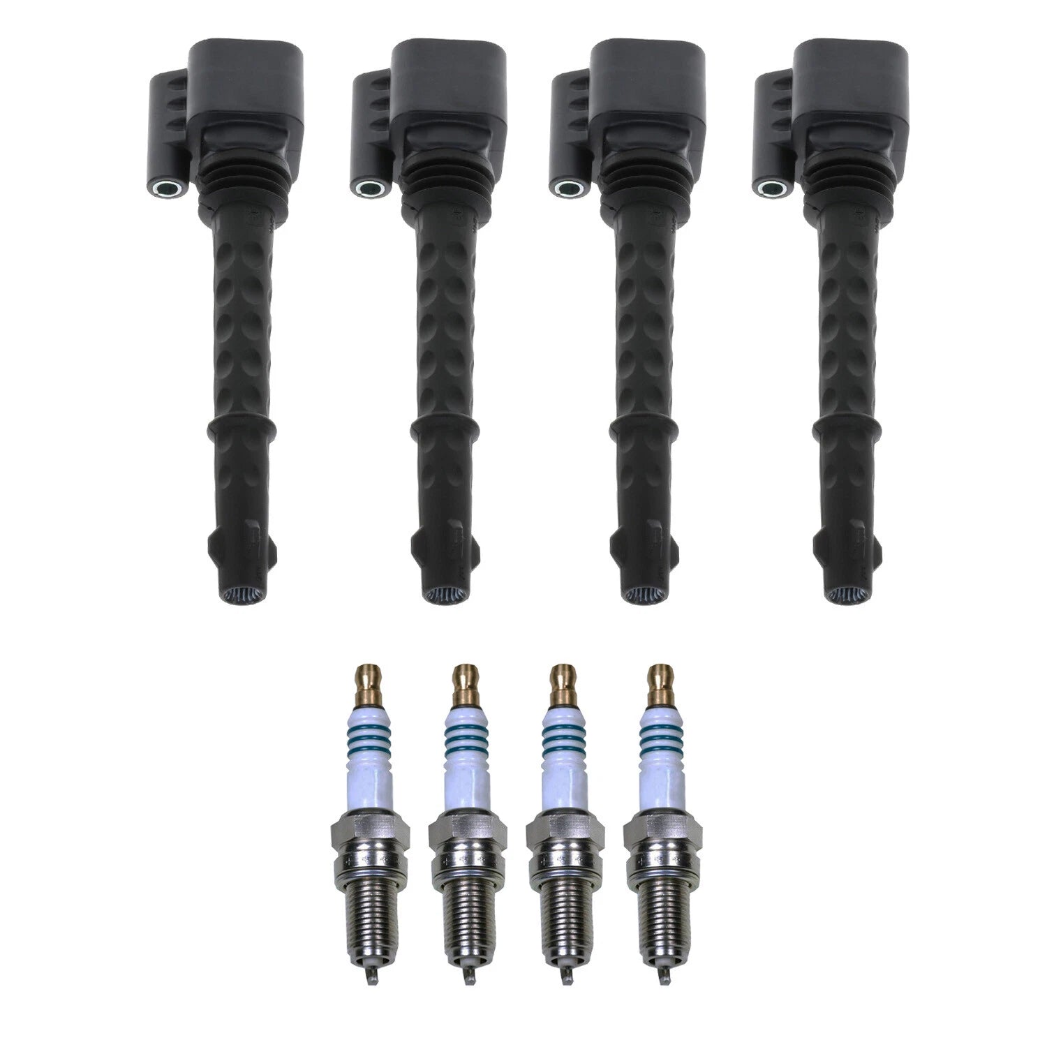Set of 4 Ignition Coils & Iridium Spark Plugs for Dodge Dart (2013–2016)