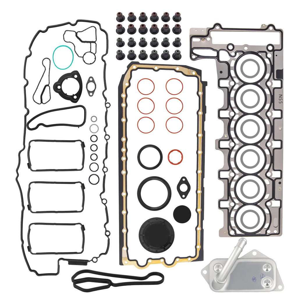 Engine Gasket Kit w/ Oil Cooler for BMW 535i F10 N55 (2010–2016)