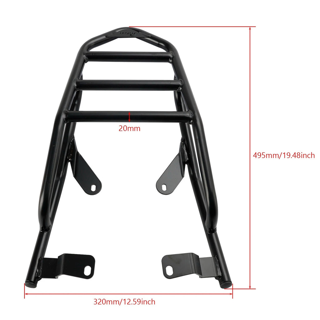Black Rear Luggage Rack Carrier for Yamaha XSR 700 (2017–2023)