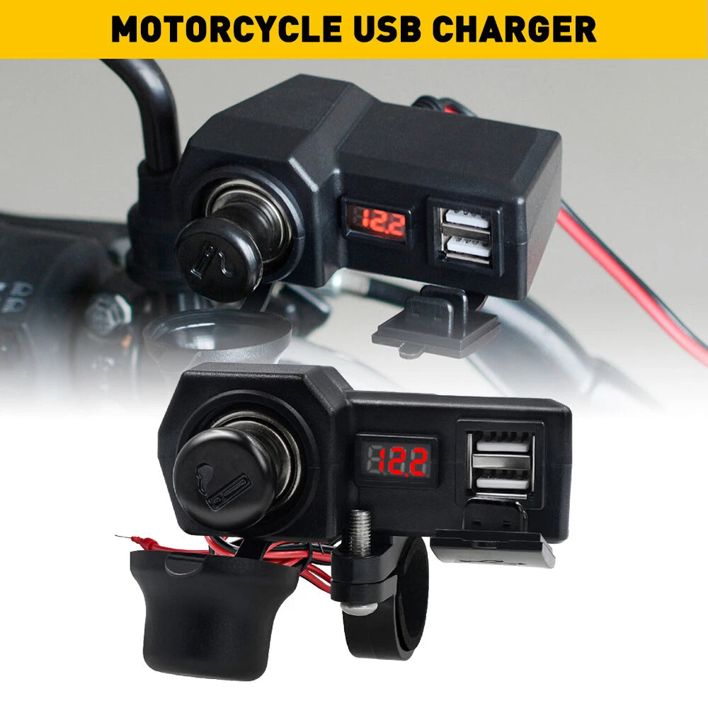 Dual USB Phone Charger for Motorcycle (Waterproof)