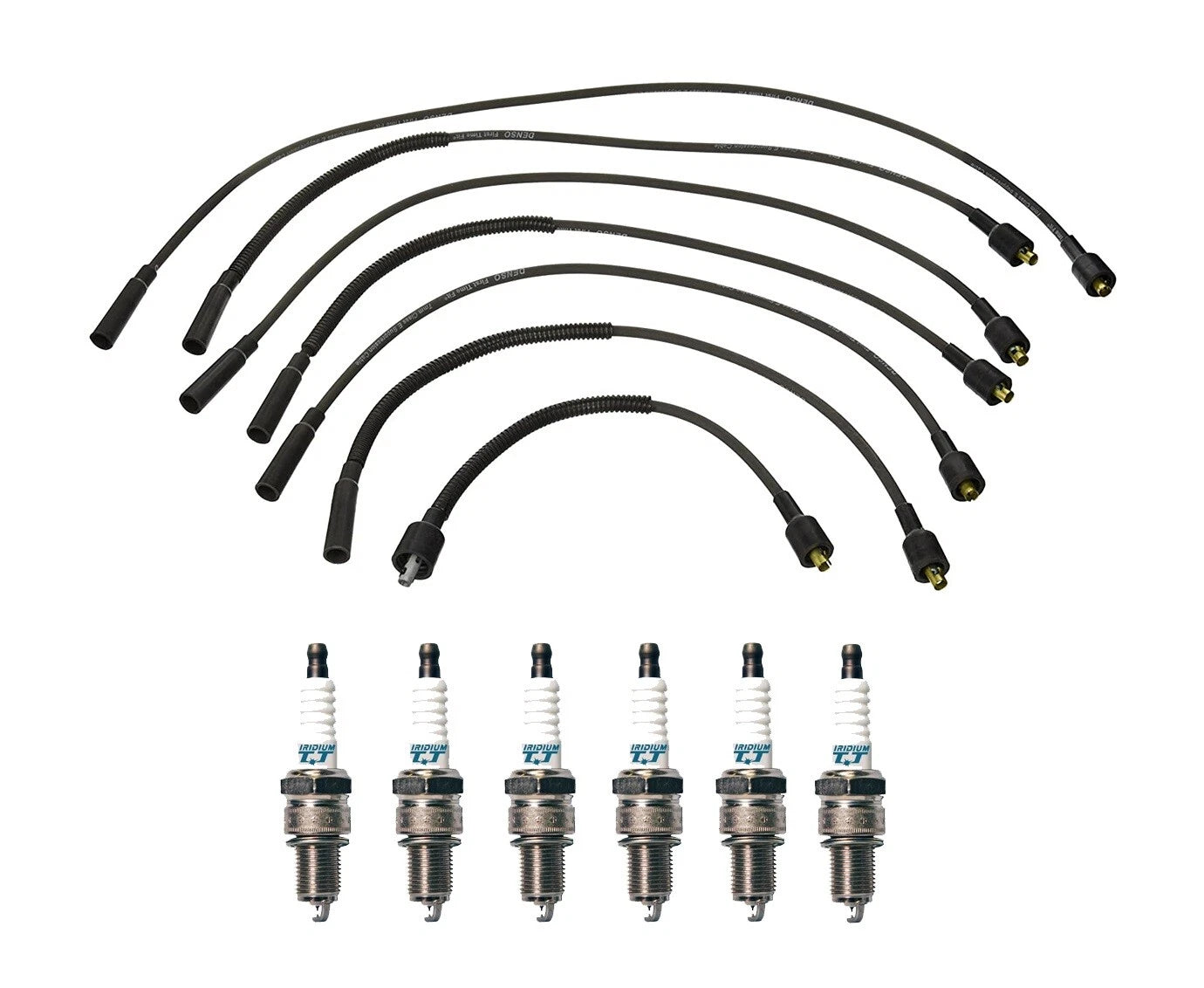Denso 7mm Wire Set & 6 Iridium TT Spark Plugs for Dodge 3.9L V6 (1996–2003)