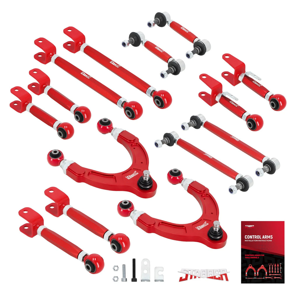14Pcs Front Upper Control Arms Rear Camber Toe Arms for Tesla Model 3/Y (2017–Present)