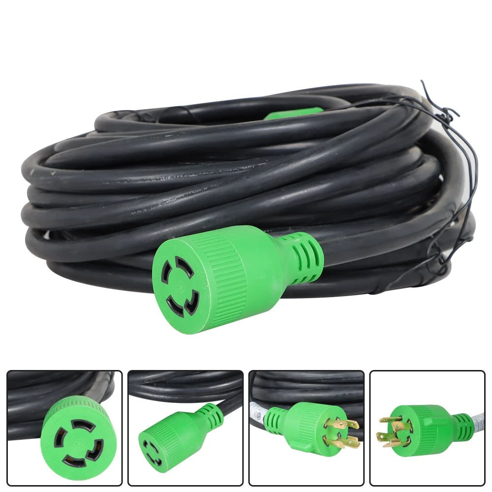 100 Ft Generator Extension Cord 4 Prong 30 Amp for Power Equipment