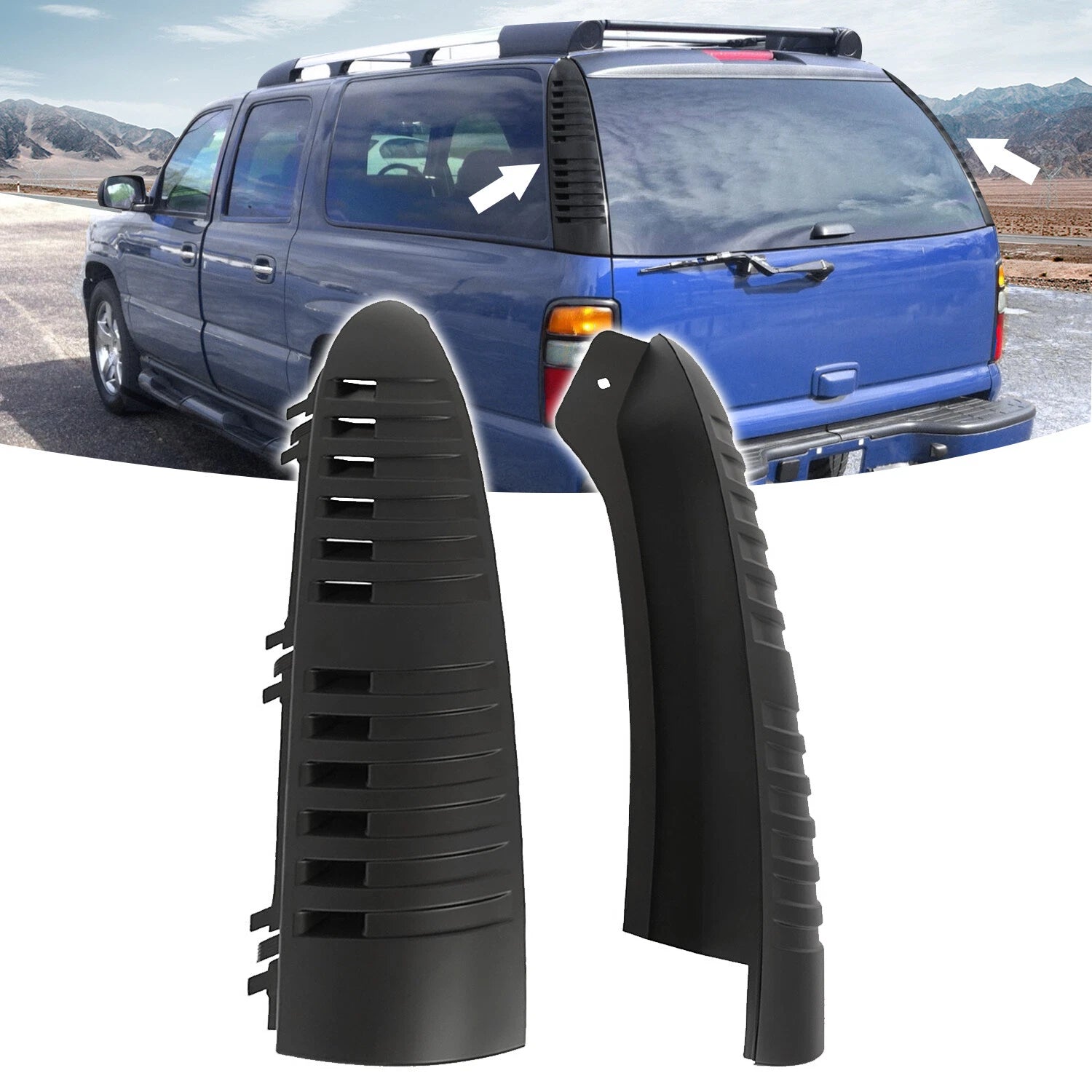 Rear D-Pillar Molding Trim Panels for Chevy Tahoe Suburban GMC Yukon (2000–2006)