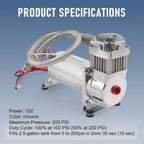 Air Compressor Kit for Train Horns & Bag Suspension (12V)