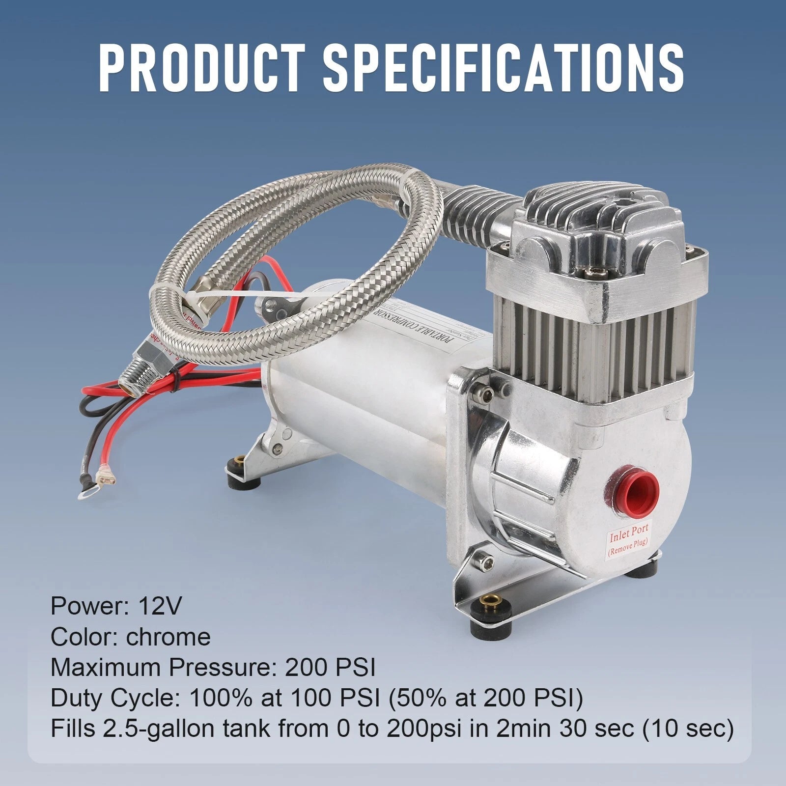 Air Compressor Kit for Train Horns & Bag Suspension (12V)