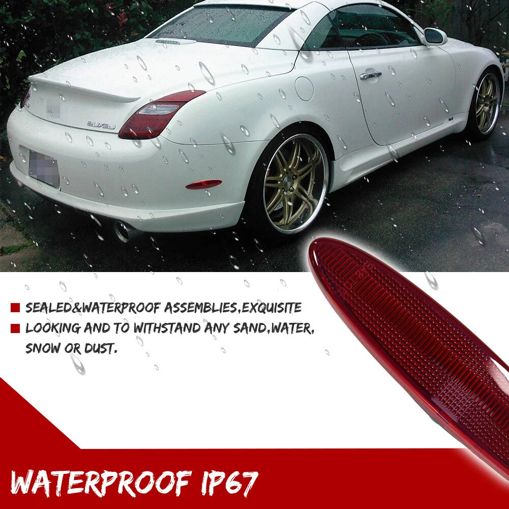 2X Rear Bumper Side Marker Lamp Red Lens for Lexus SC430 (2002–2010)