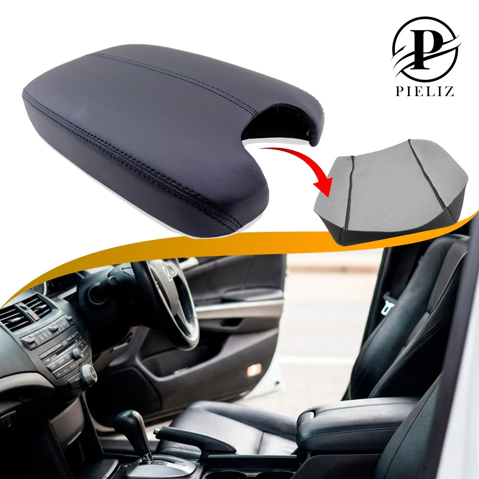 Center Console Armrest Cover for Honda Crosstour (2010–2015) Leather Synthetic