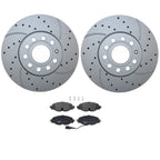 Front Brake Kit 288mm Drilled Disc Rotors & TRW Pads for A3 e-Golf Jetta (2013–2020)