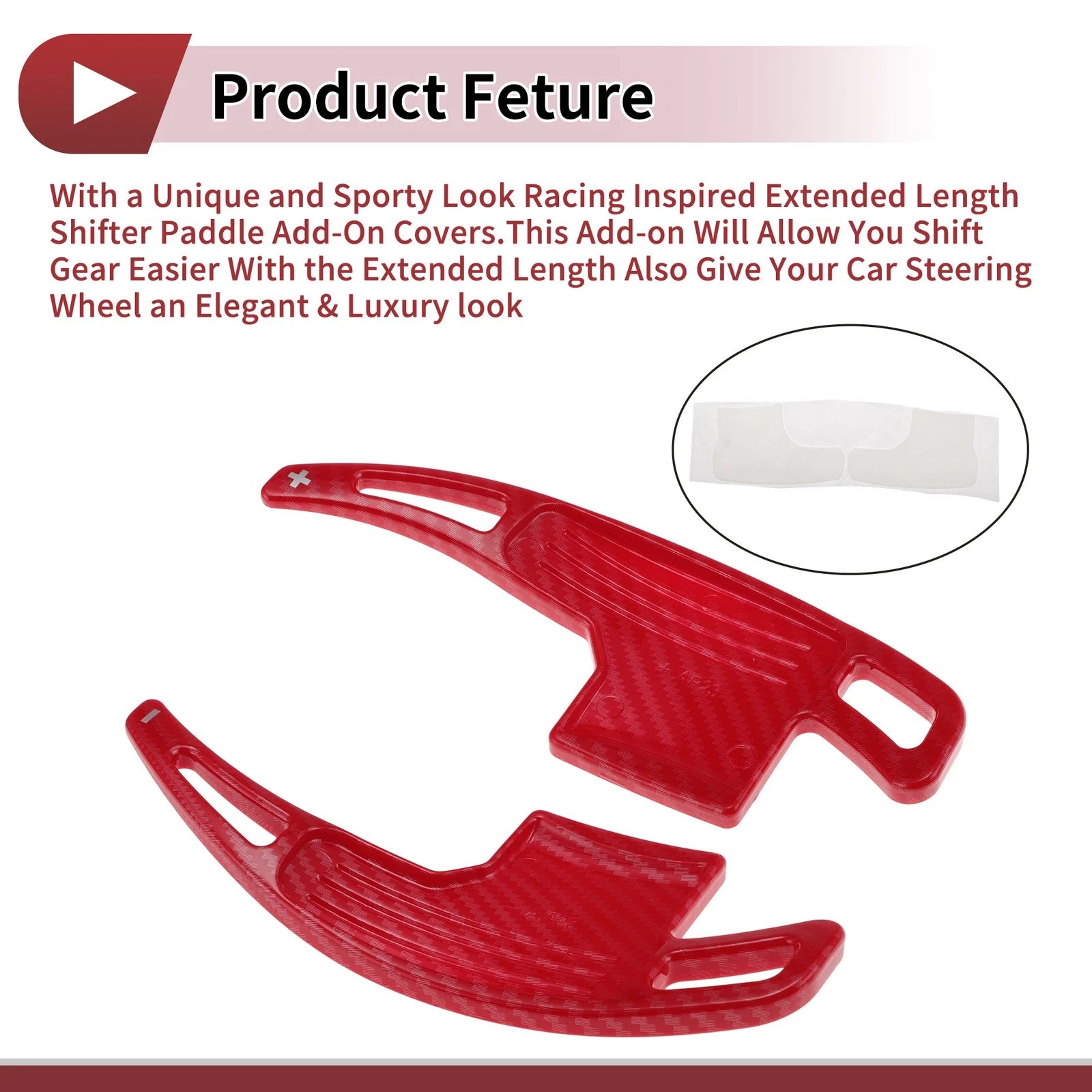 Plastic Steering Wheel Shift Paddles Extensions for Ford Mustang (2015–2023)