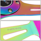 NRG 35cm Neon Purple Wood Grain Neo Chrome Steering Wheel for Universal (2010–2023)