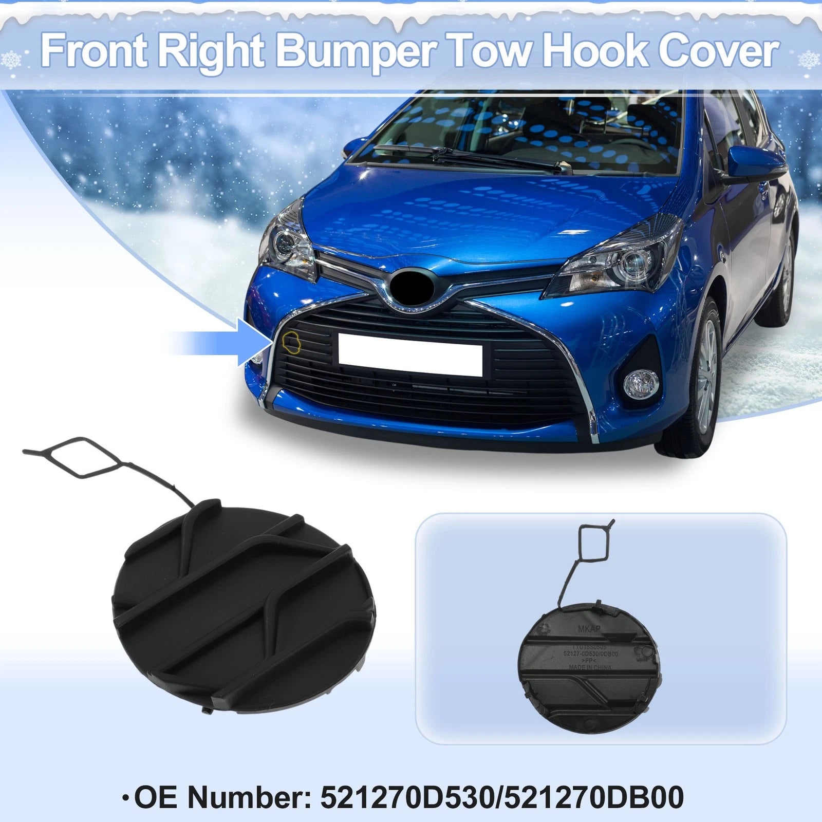 Tow Hook Cover Cap for Toyota Prius V (2014–2017) No. 5212747060
