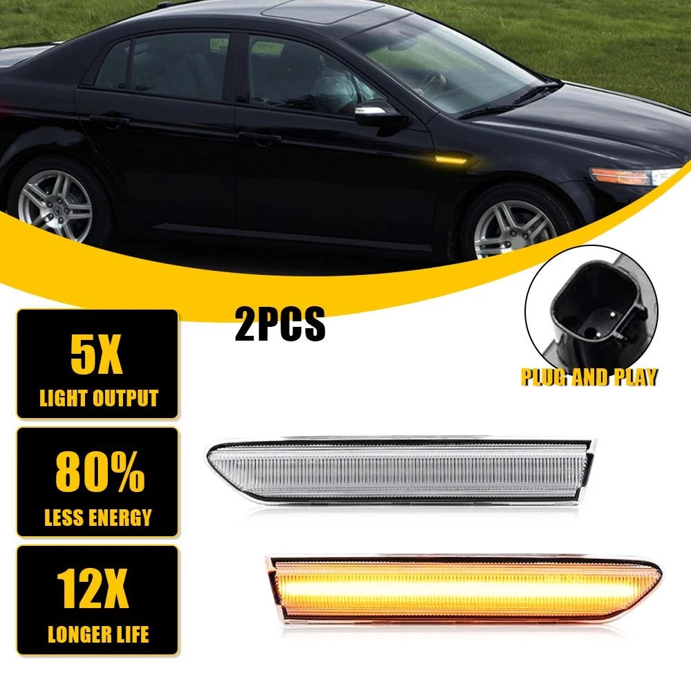 Clear Amber LED Front Side Marker Light for Acura TL (2004–2008)