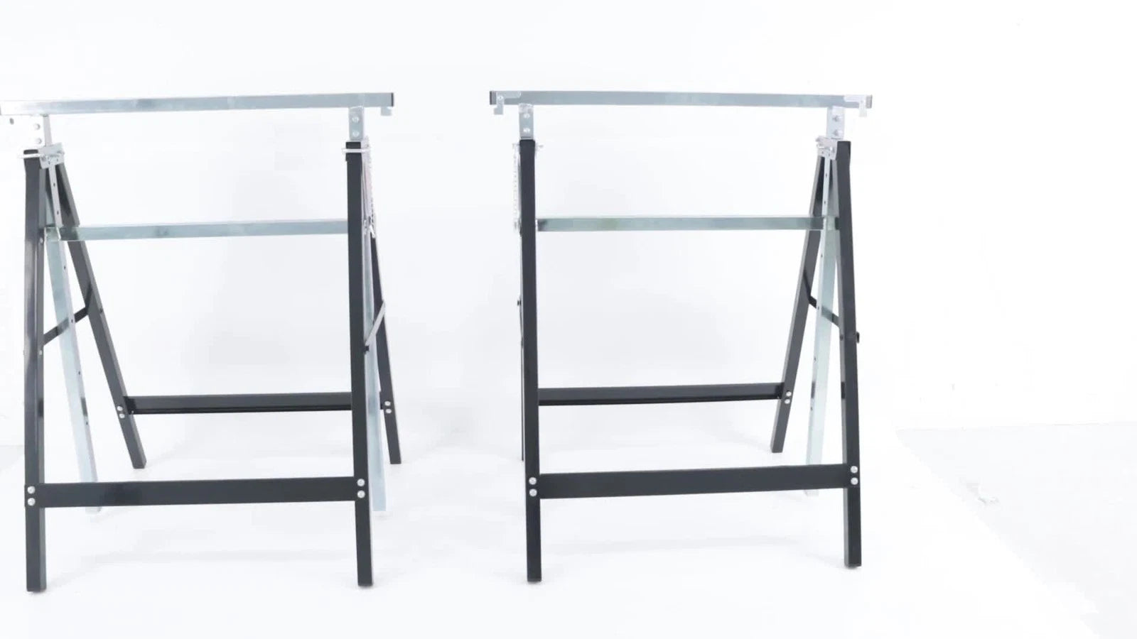 7-Speed Adjustable Height Foldable Metal Sawhorse Work Stand (440lbs Capacity)