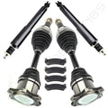 Front CV Axle, Brake Pads & Struts for GMC Sierra 1500 WT SLE (1999–2004)