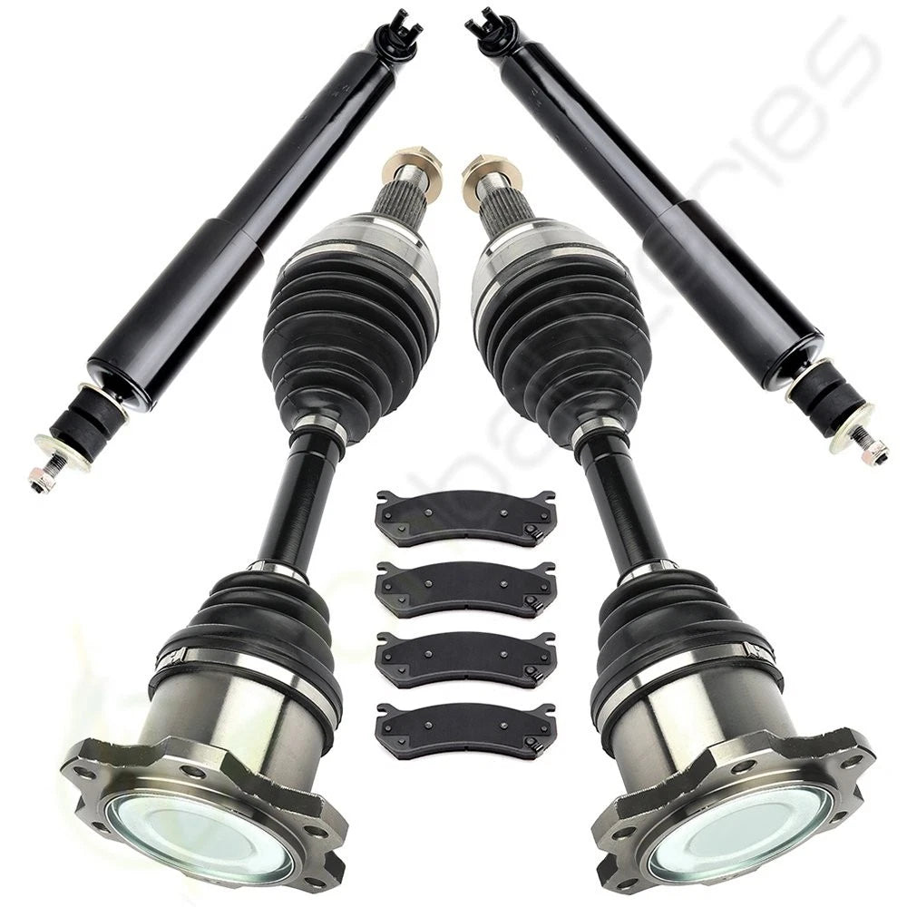 Front CV Axle, Brake Pads & Struts for GMC Sierra 1500 WT SLE (1999–2004)
