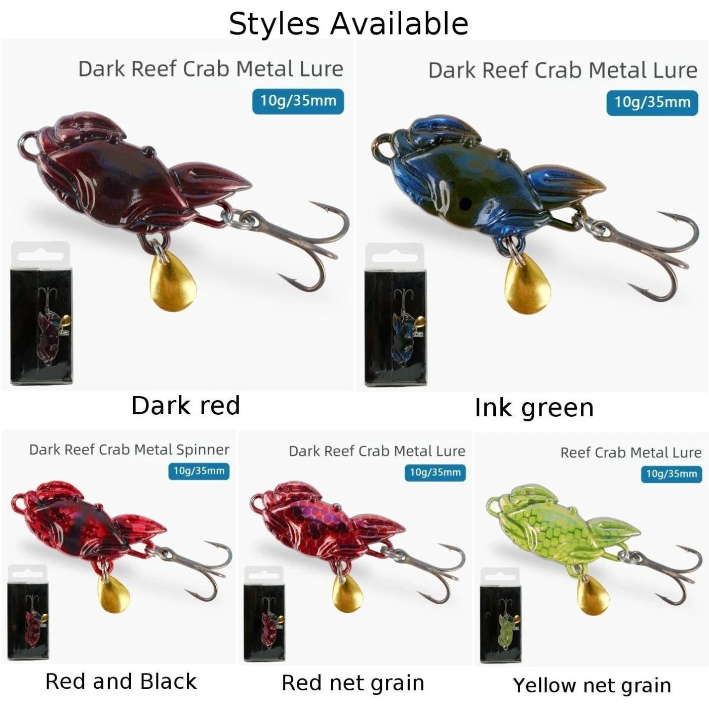 35mm Bass Fishing Metal Crab Spoon Lure 10g Long Casting Bait