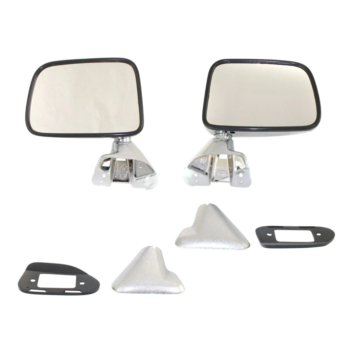 Chrome Side View Mirrors Pair for Toyota Pickup Truck 4Runner (1987–1988)