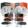 Set of 4 Drilled Brake Rotors & Ceramic Pads for Honda Pilot Acura