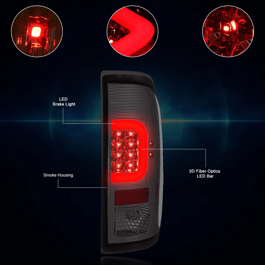 Red 3D LED C-Bar Tail Light Brake/Reverse Lamp for Ford Super Duty (2008–2016)