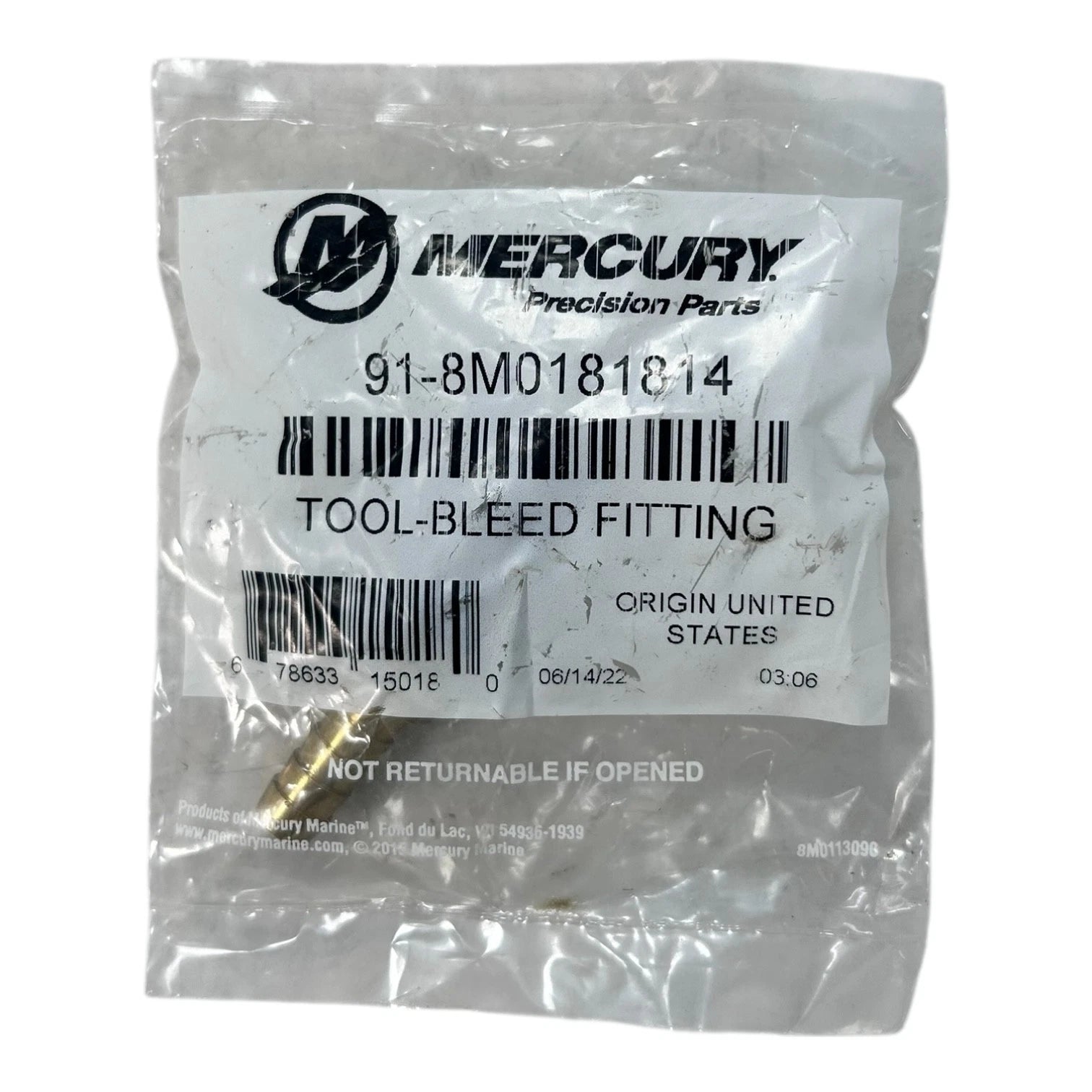 Bleed Fitting Tool for Mercury Marine (1991–Present) 91-8M0181814
