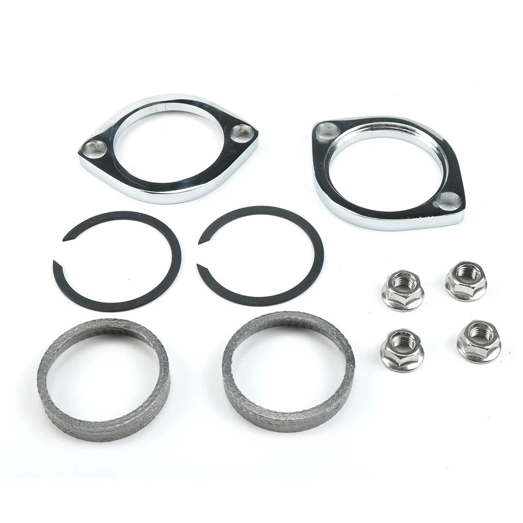 Exhaust Flange Install Kit for Harley Davidson (C-Clips, Serrated Nuts)