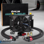 30 Row AN10 Aluminum Engine Oil Cooler Kit with 7" Electric Fan