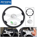 4 Spoke 18" Leather Steering Wheel for Freightliner Kenworth Peterbilt Volvo