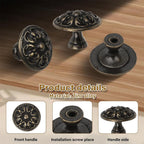 6X Zinc Alloy Antique Door Cabinet Drawer Pull Knob Handles