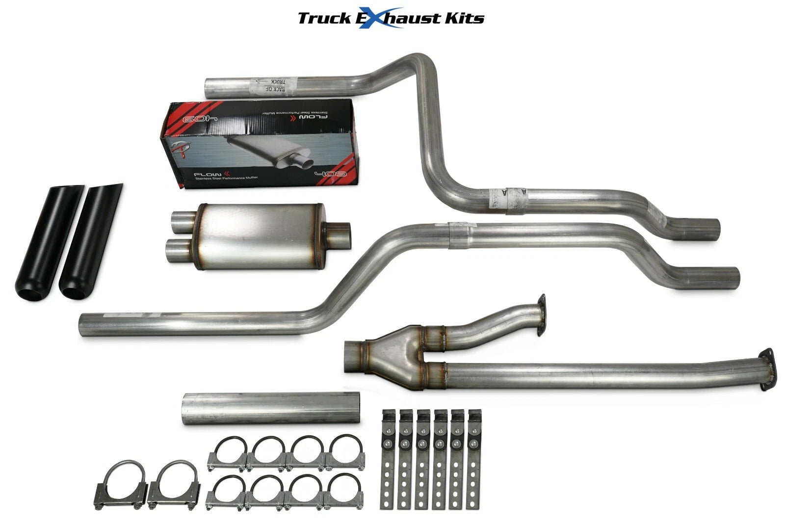 2.5" Dual Exhaust Kit for Toyota Tundra (2014–2021) Flow II Black Tip