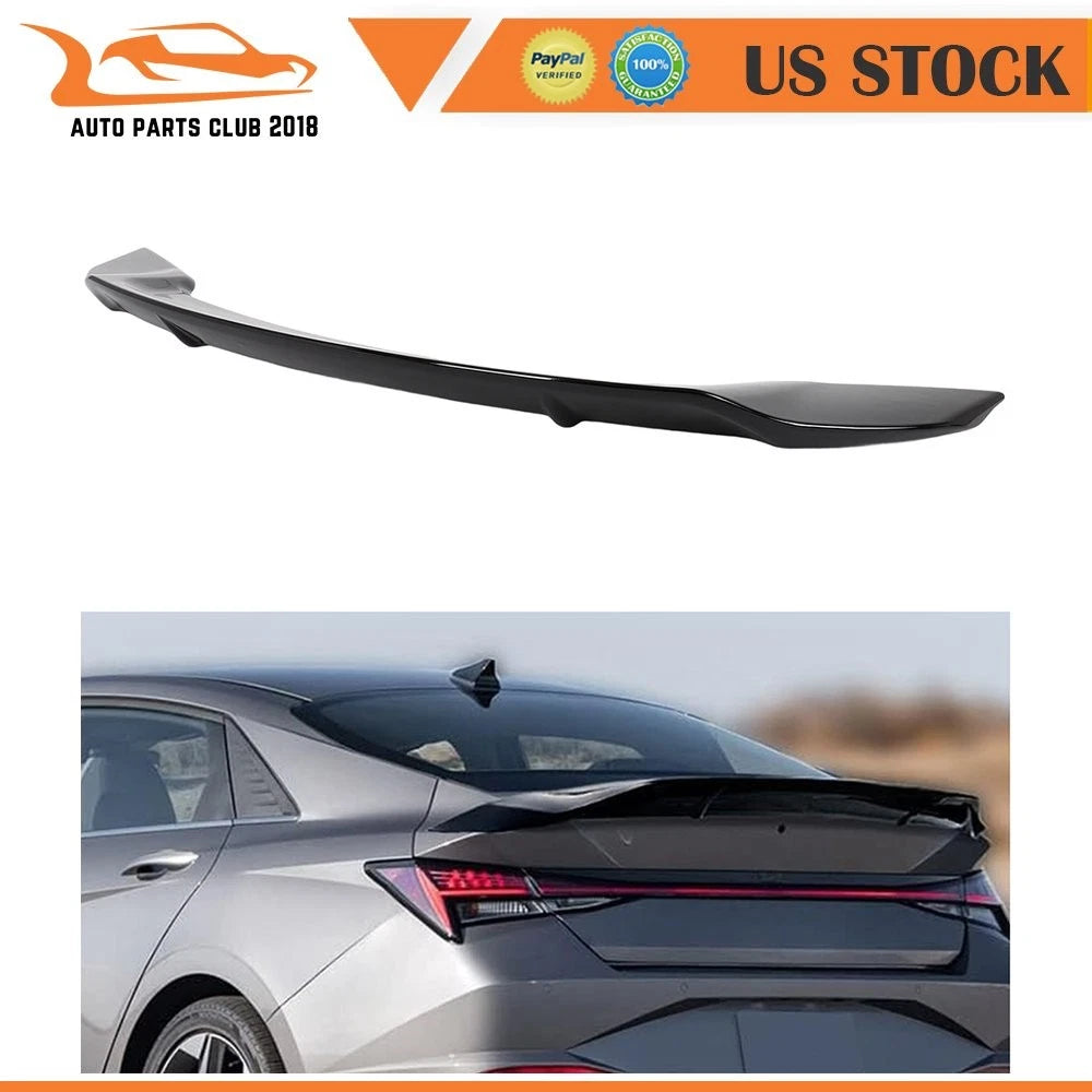 Trunk Spoiler for Hyundai Elantra Sedan (2021–2024) - Painted Black ABS