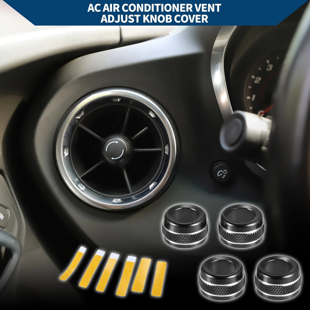 Set of 4 AC Vent Adjust Switch Knob Cover Rings for Ford Bronco Sport (2021–2023)
