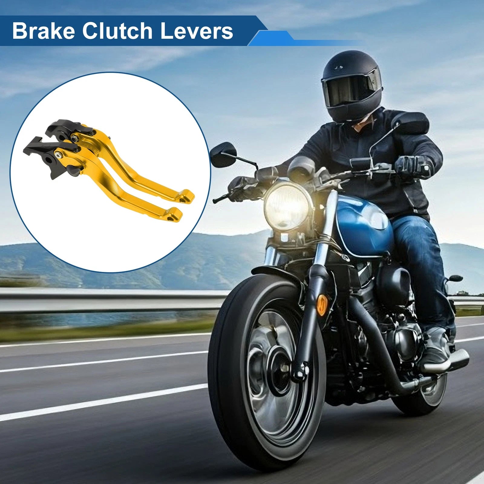 Adjustable Short Brake Clutch Levers for Honda VFR750 (1991–1997) - Gold Tone