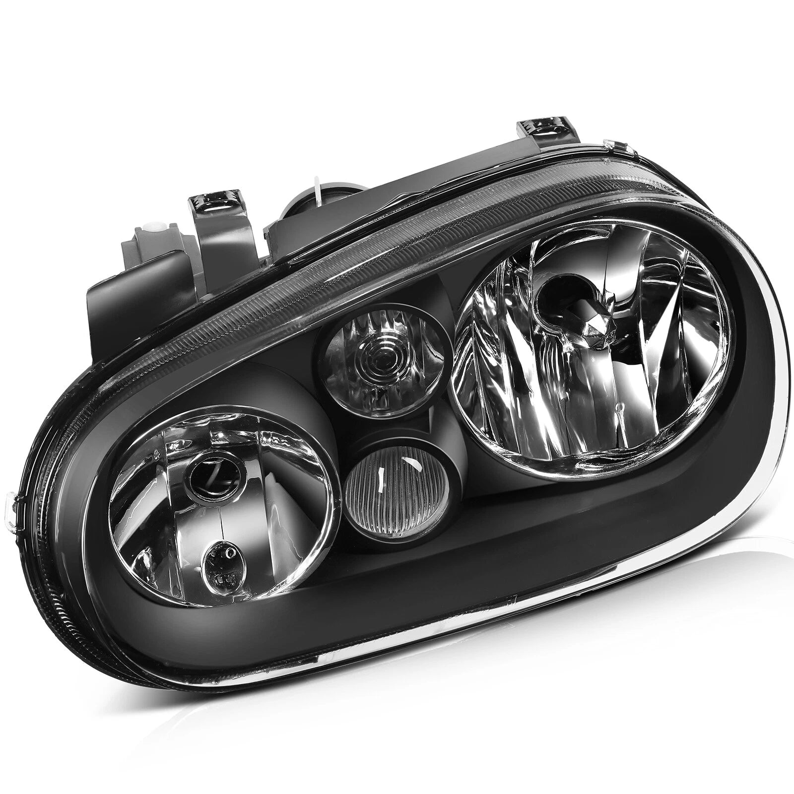 Headlight Assembly Set for Volkswagen Golf (1999–2006) - Black Housing