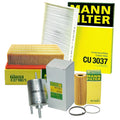 Mann Oil Air Paper Cabin Fuel Filter Service Kit for Audi A4 Quattro (2005–2009)
