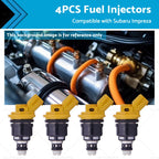 Set of 4 Fuel Injectors for Subaru Impreza WRX STI 2.5 (2005–2011) 16600-AA170