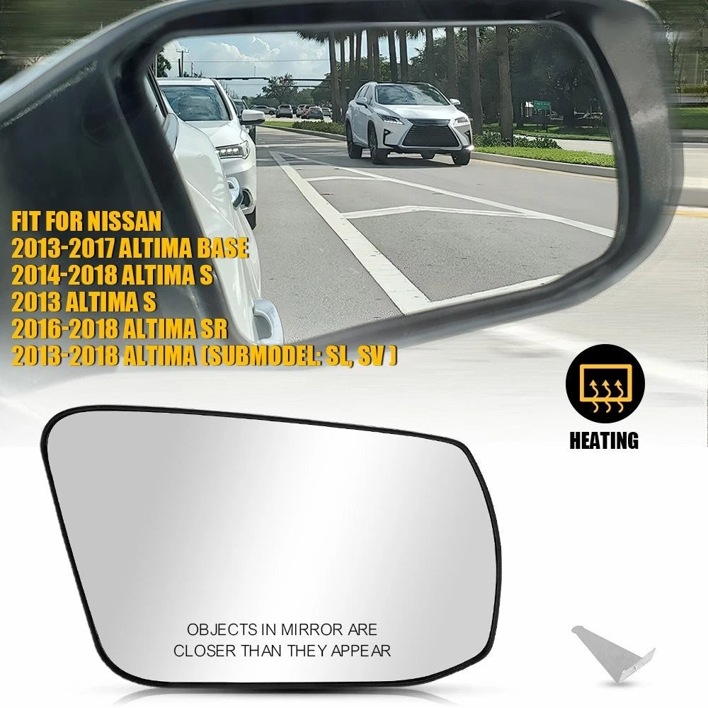 Heated Mirror Glass w/ Back Plate for Nissan Altima (2013–2018)