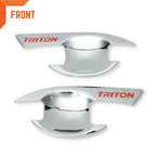 Chrome Red  Door Handle Insert Bowl Cup Trim for Mitsubishi Triton L200 (15-22)