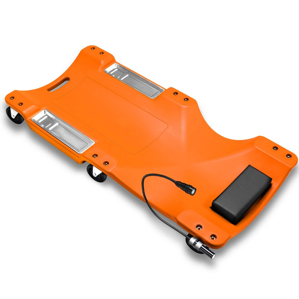 40" Low Profile Automotive Creeper with LED Light - Orange