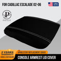 Leather Console Armrest Cover for Cadillac Escalade (2002–2006) White Stitch