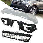 Set of 2 Front Lower Grille and Skid Plate for Ford Explorer (2016–2017)
