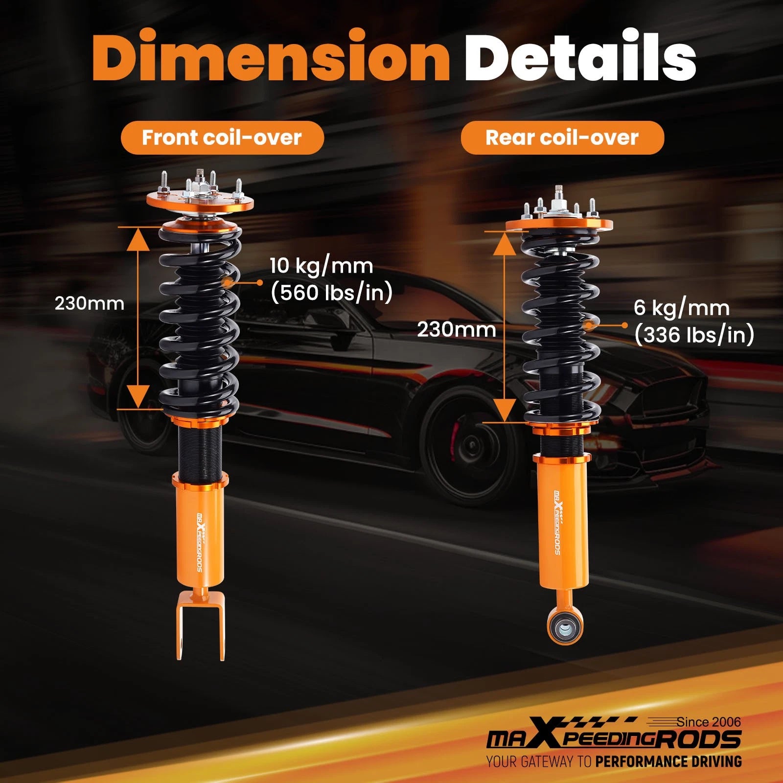 Coilovers Suspension Set for Jaguar XF (2007–2015) 24-Way Adjustable Dampers