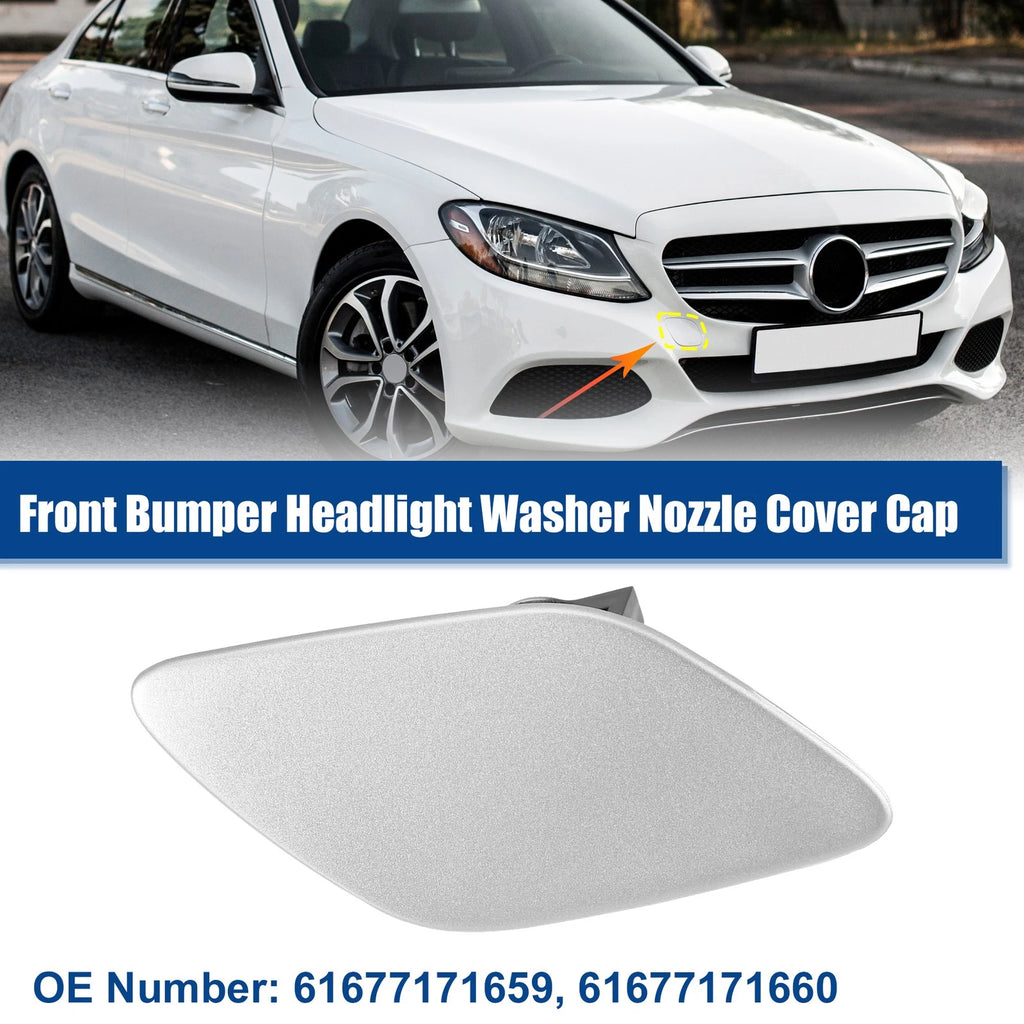 Front Right Headlight Washer Nozzle Cover for BMW 328  - Silver Tone