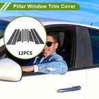 12 Pcs Door Pillar Window Trim for BMW 2-Series (2016–2019) Carbon Fiber