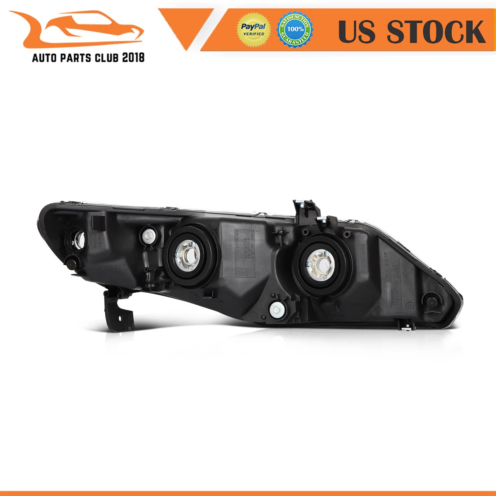 Set of 2 Chrome Housing Headlights for Honda Civic Sedan (2006–2011)