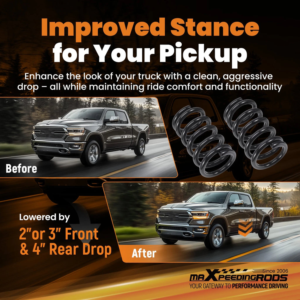2" Front 3" Rear Lowering Kit for Dodge Ram 1500 2WD (1994-1999)